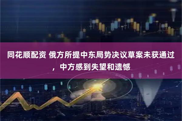 同花顺配资 俄方所提中东局势决议草案未获通过，中方感到失望和遗憾