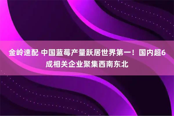 金岭速配 中国蓝莓产量跃居世界第一！国内超6成相关企业聚集西南东北